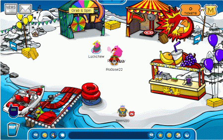 The location of the Grab-n-Spin Game at the Club Penguin Fall Fair 