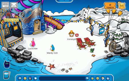 The location of the Memory Game at the Club Penguin Fall Fair 