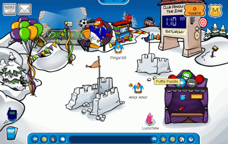 The location of the Puffle-Paddle Game at the Club Penguin Fall Fair 