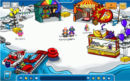 The location of the Ring the Bell Game at the Club Penguin Fall Fair 