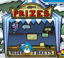The Fall Fair Ticket Prize stall(for all members) is located at the Forest in Club Penguin.