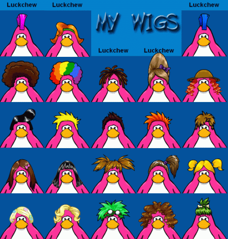 My Collection of Club Penguin Wigs 